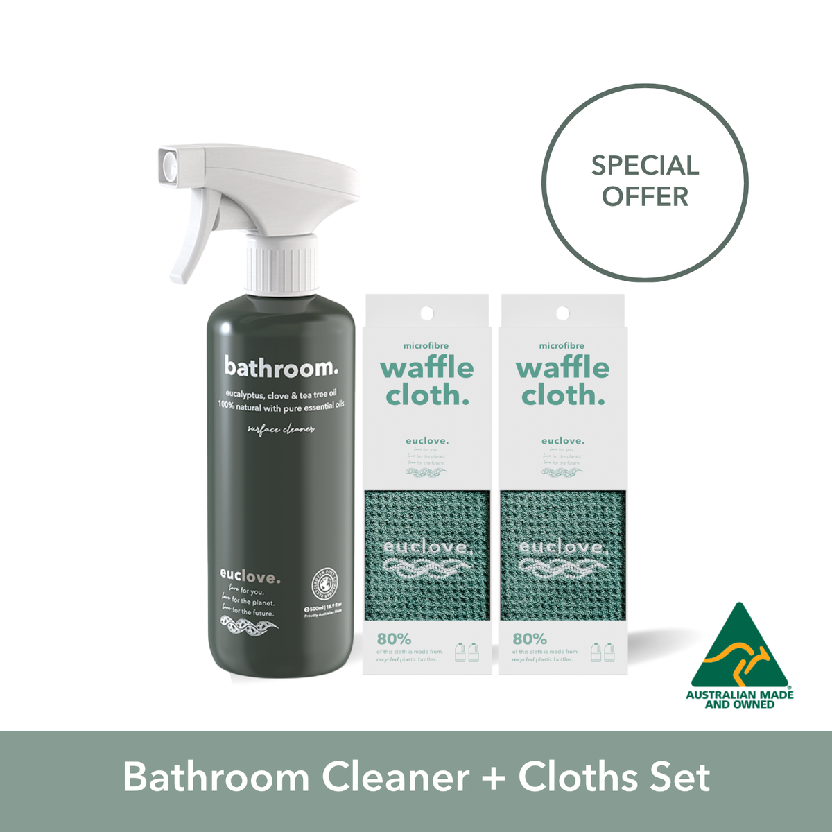 Bathroom & Mould Cleaner with Clove oil 500 ml + microfibre cloths