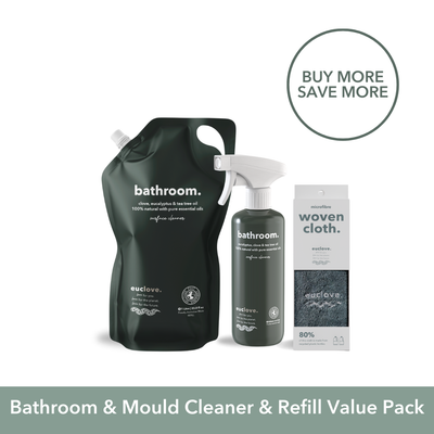 Bathroom & Mould Cleaner & Refill Value Pack with free microfibre cloth
