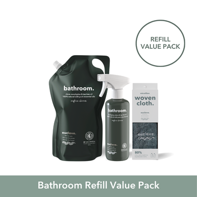 Bathroom & Mould Cleaner & Refill Value Pack with free microfibre cloth