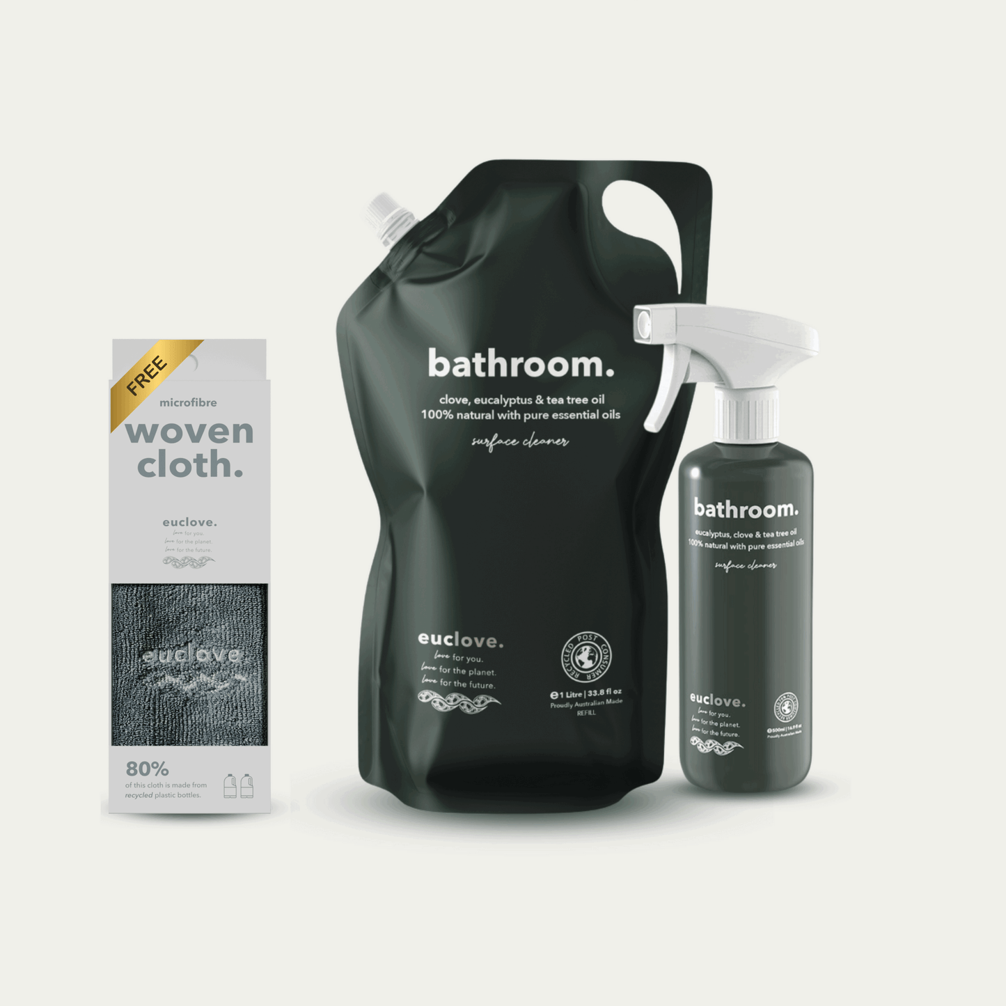 Bathroom & Mould Cleaner & Refill Value Pack with free microfibre cloth