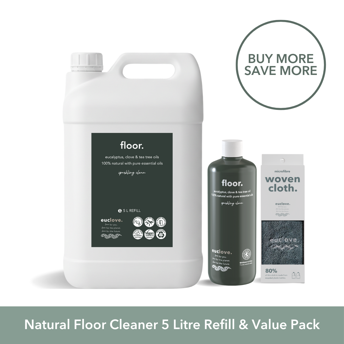 Non-Toxic Natural Floor Cleaner 5 Litre Refill & Value Pack