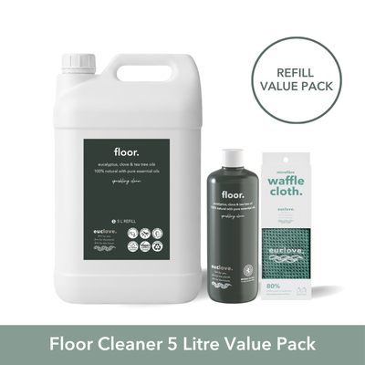 Non-Toxic Natural Floor Cleaner 5 Litre Refill & Value Pack