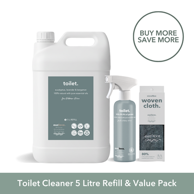 Natural Toilet, Bath & Sink Cleaner 5 Litre Refill & Value Pack