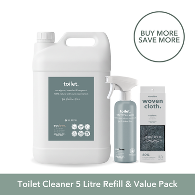 Natural Toilet, Bath & Sink Cleaner 5 Litre Refill & Value Pack