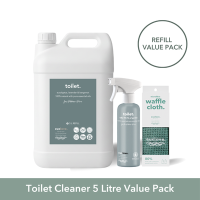 Natural Toilet, Bath & Sink Cleaner 5 Litre Refill & Value Pack
